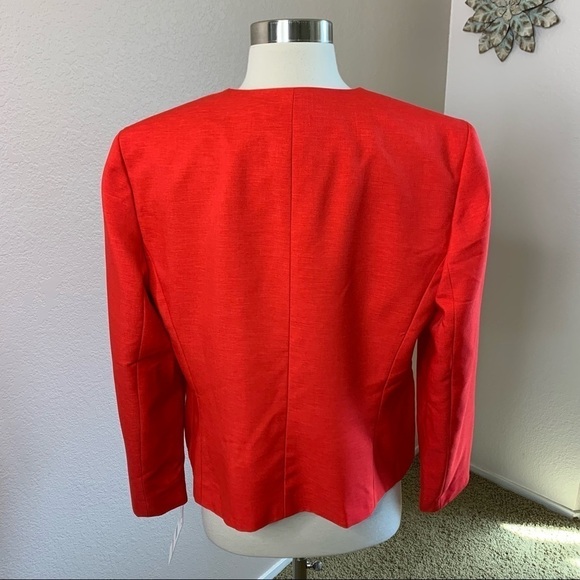 Le Suit NWT Red One Button Front Blazer Size 10 - Picture 3 of 10